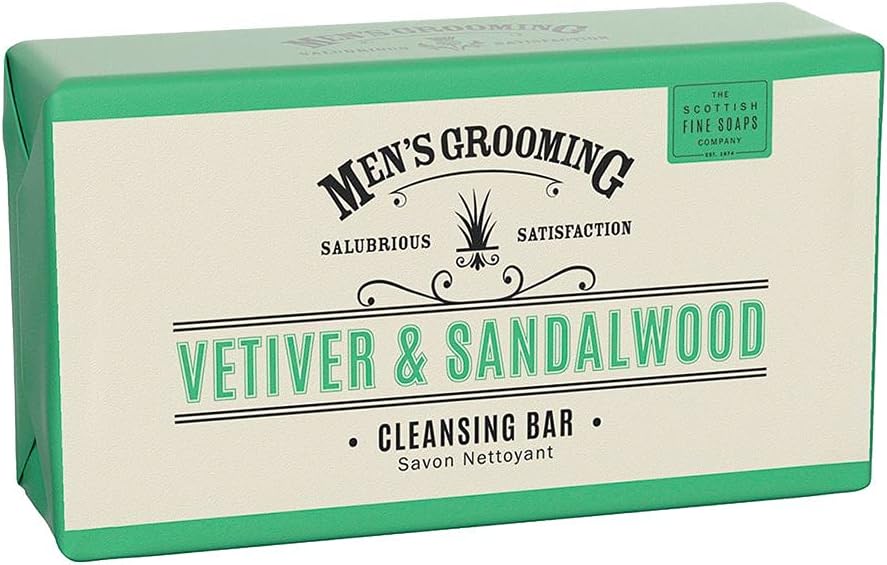 Men's Grooming by The Scottish Fine Soaps Company Vetiver & Sandalwood Body Bar 1 x 220g