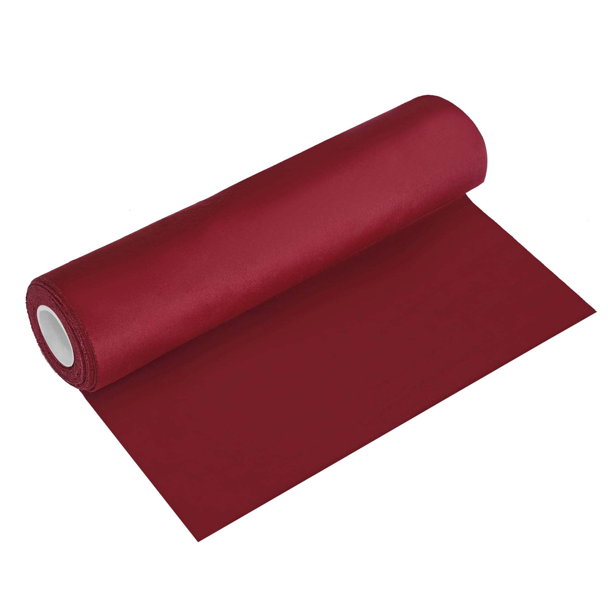 Camino de mesa de terciopelo rojo vino de 5 m – Tejido suave mate 28 cm de ancho, decoración elegante para Navidad, bodas, cumpleaños y eventos
