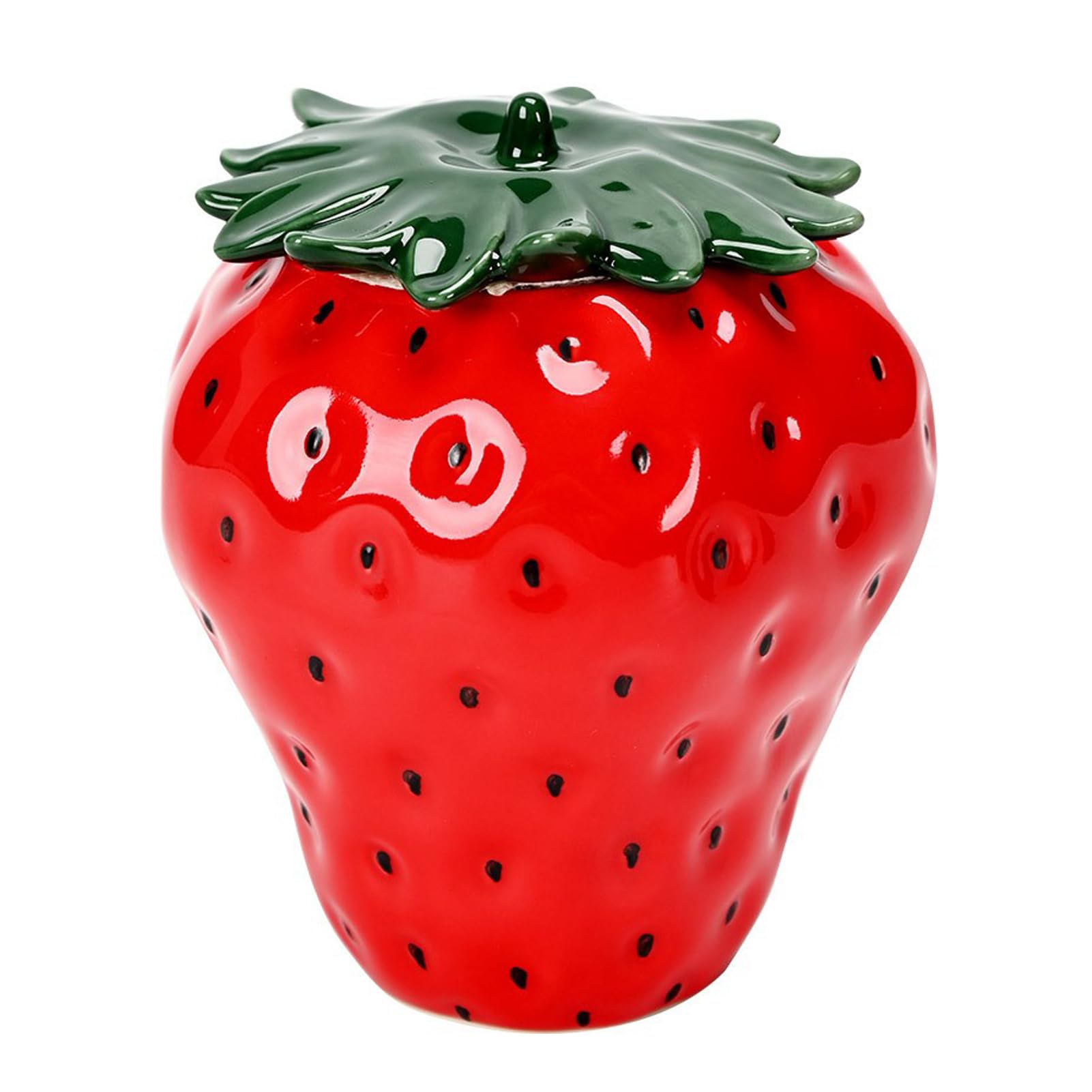 Barattolo In Ceramica A Forma Di Fragola – Piccolo Porta Caramelle Con Coperchio – Colore Rosa