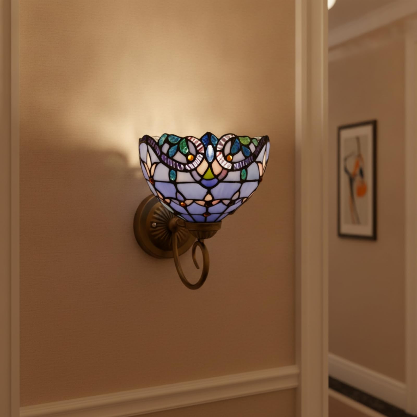 KESOTO Aplique Pared en Vidrio, Beige