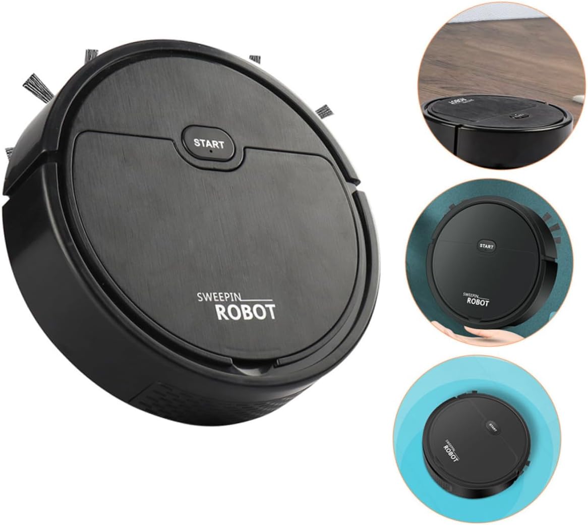 PRETYZOOM Robotic Automatic Vacuum Cleaner Strong for Home Use Multi-Functional Wet and Dry Sweeping Machine for Carpets and Hard Floors Slim Design for Easy Access Under Furniture