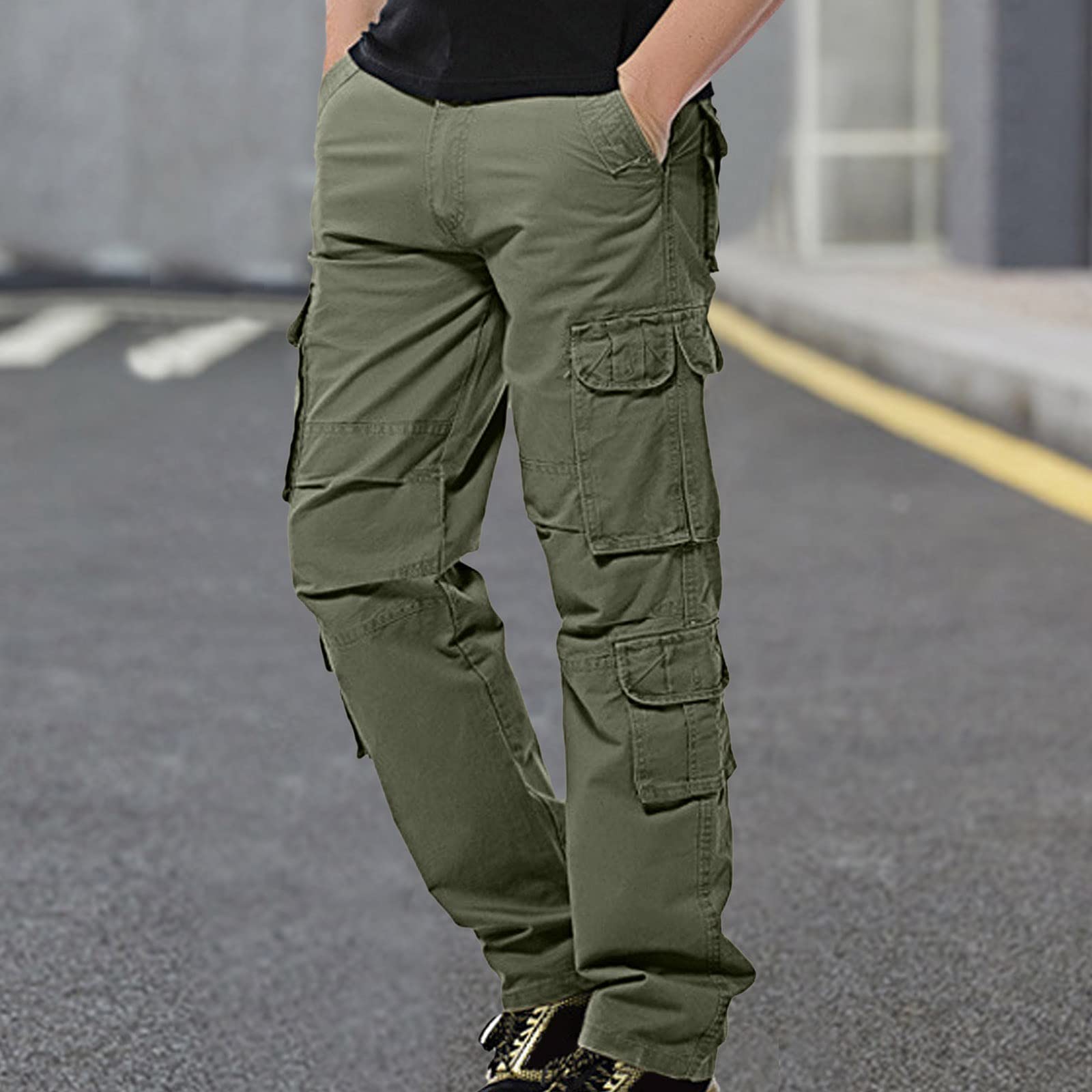 Pantalones cargo de algodón para hombre, pantalones chinos holgados, pantalones de trabajo, pantalones de trabajo, pantalones cargo para hombre, camuflaje militar, pantalones de trabajo para hombre,