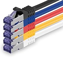 1aTTack.de Cat.7 Cavo di Rete 0,5m – 5 Colori Set 03-5 Pezzi – Ethernet LAN Cat.7 SFTP PIMF LSZH Spina RJ45 Cat6a 10 Gbit s