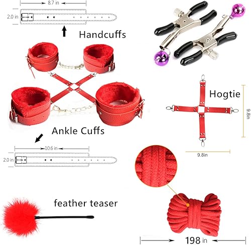 Miniatura 9 de Juguetes sexuales BDSM con restricciones de bondage 15 piezas kits de restricción de esclavitud juego de restricciones de cama fetichista para