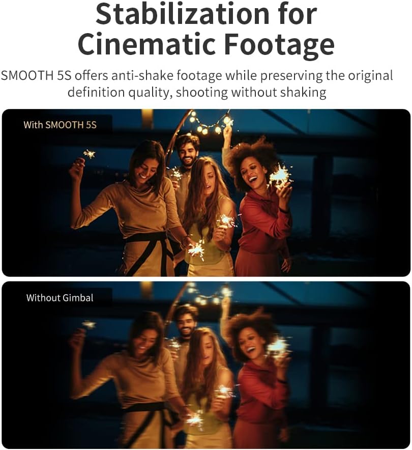 zhiyun smooth 5s smartphone gimbal stabilizer 3 axis with built in fill light for iphone android with face object tracking for vlog video live stream