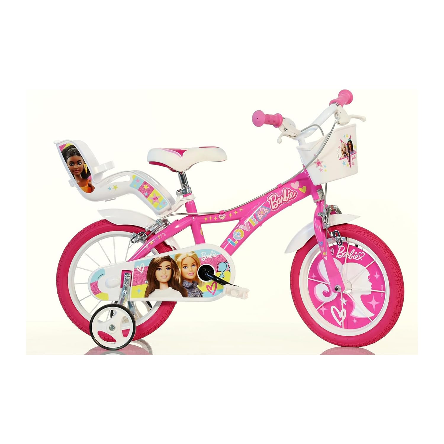 DINO BIKES Bicicleta de niña Barbie de 14 Pulgadas Apta para niñas de Altura Entre 95 y 115 cm. Código Art. 614G-02BA