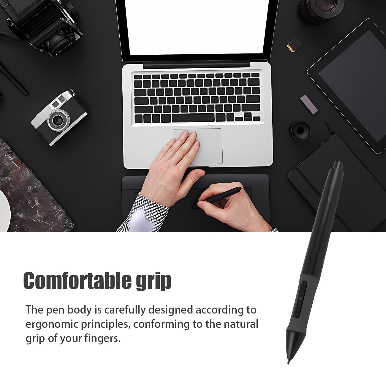 Penna sensibile alla pressione per HUION PEN68 penna digitale con 2 pulsanti laterali programmabili 2048 livelli per HUION H420 Tablet grafica PCS