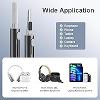 Vista 5 de Kit limpiador para Airpods Pro 1 2 3 pluma de limpieza multifunción con cepillo suave esponja flocado para auriculares Bluetooth, herramientas