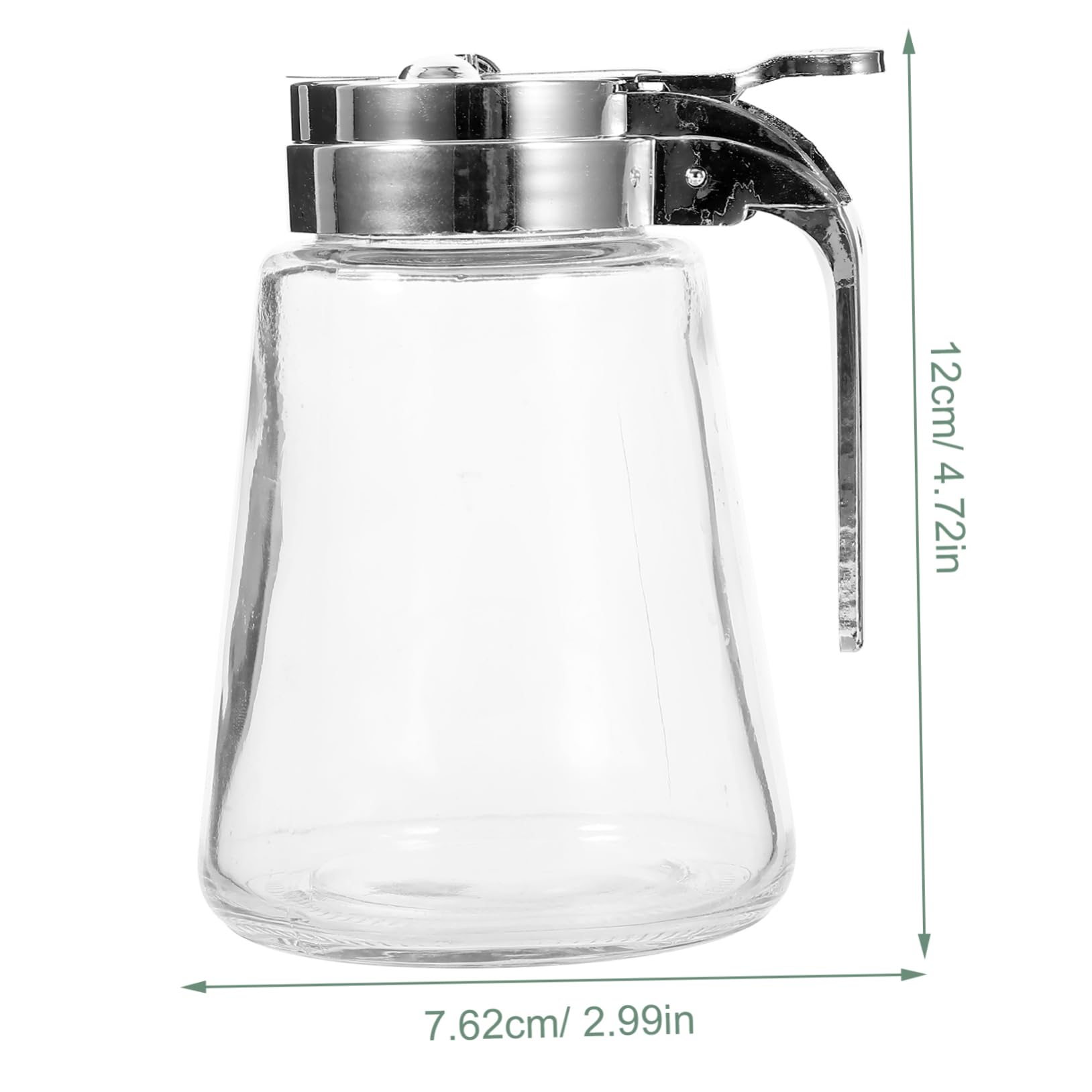 HOLIDYOYO Glass Dispenser Sugar Pot 2pcs Stainless Steel Glass Syrup Pump Honey Dispenser Jar Bar