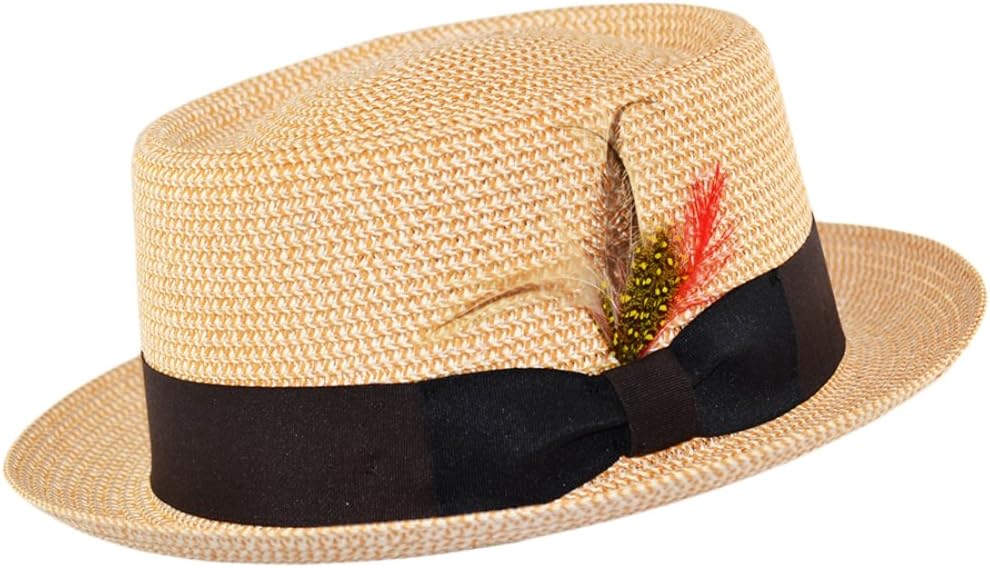 JMC Trading CompanyNew Straw Style Pork Pie with Removeable Side Feather