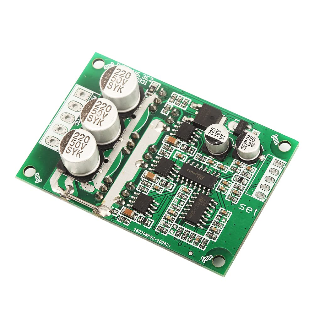 Another angled view of the JY01 DC Brushless Motor Controller board, showing different angles of components.