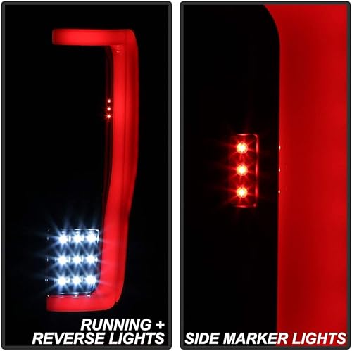 Miniatura 7 de ACANII - Para Black Smoke 2017-2019 Ford F250 F350 Full LED Light Tube Tail LIghts Lámparas de freno