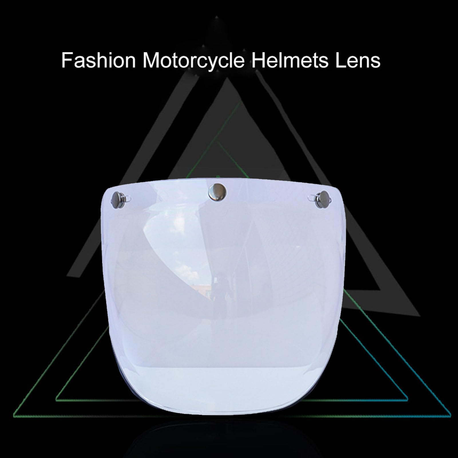 Visiera per Casco Universal, Visiera Casco 3 Bottoni, Visiera a Lente Moto Anti UV AntiGraffio, per Caschi Aperti, 6 Colori Disponibili
