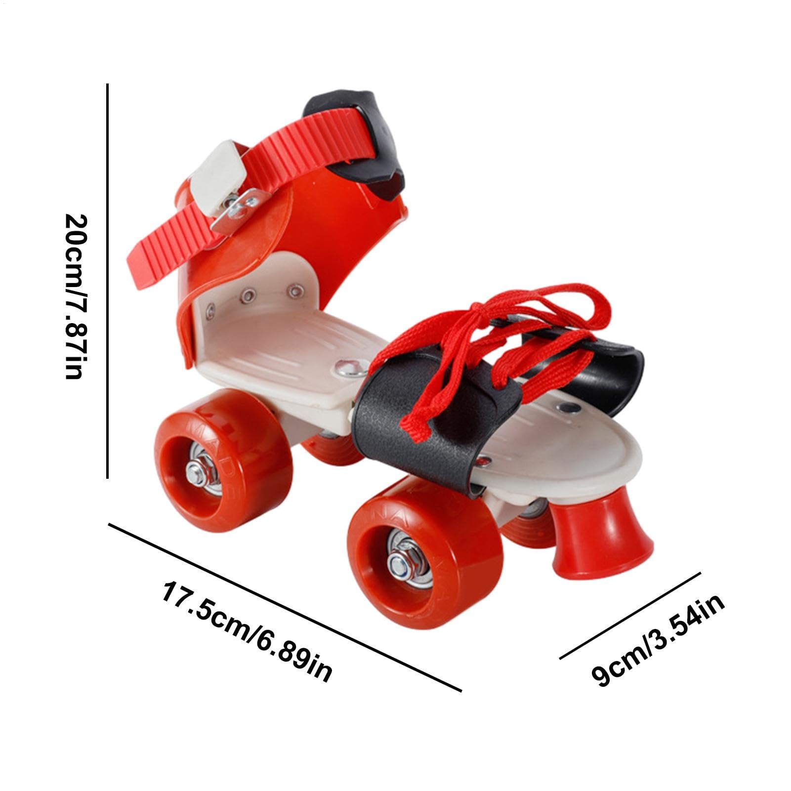Pattini a quattro ruote - Pattini a rotelle regolabili con luci a LED | Pattini con cinghie regolabili, durevoli e confortevoli, con 4 ruote per bambini, adulti e principianti, pattinaggio interno e