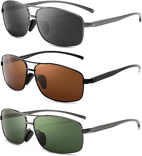 Miniatura 25 de SUNGAIT lentes de sol polarizados rectangulares livianos con protección 100% contra rayos UV