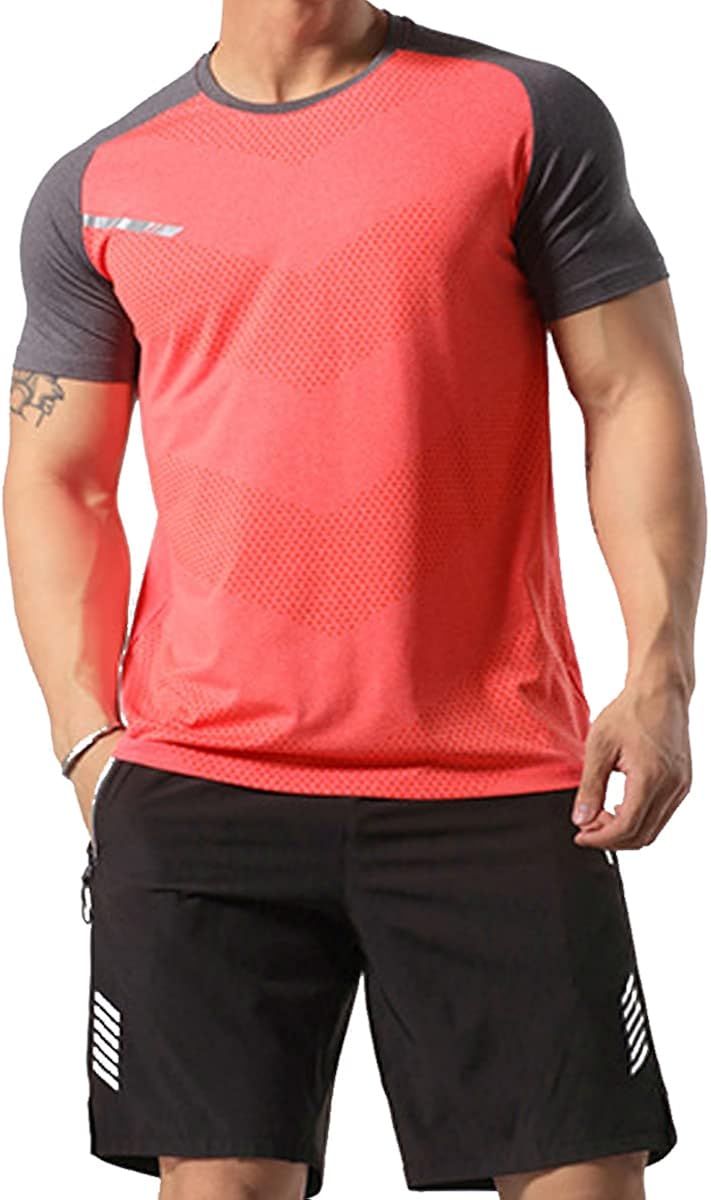 GYMAPE - Camiseta deportiva de manga corta para hombre, transpirable y cómoda, para correr, entrenar o ir al gimnasio, de secado rápido