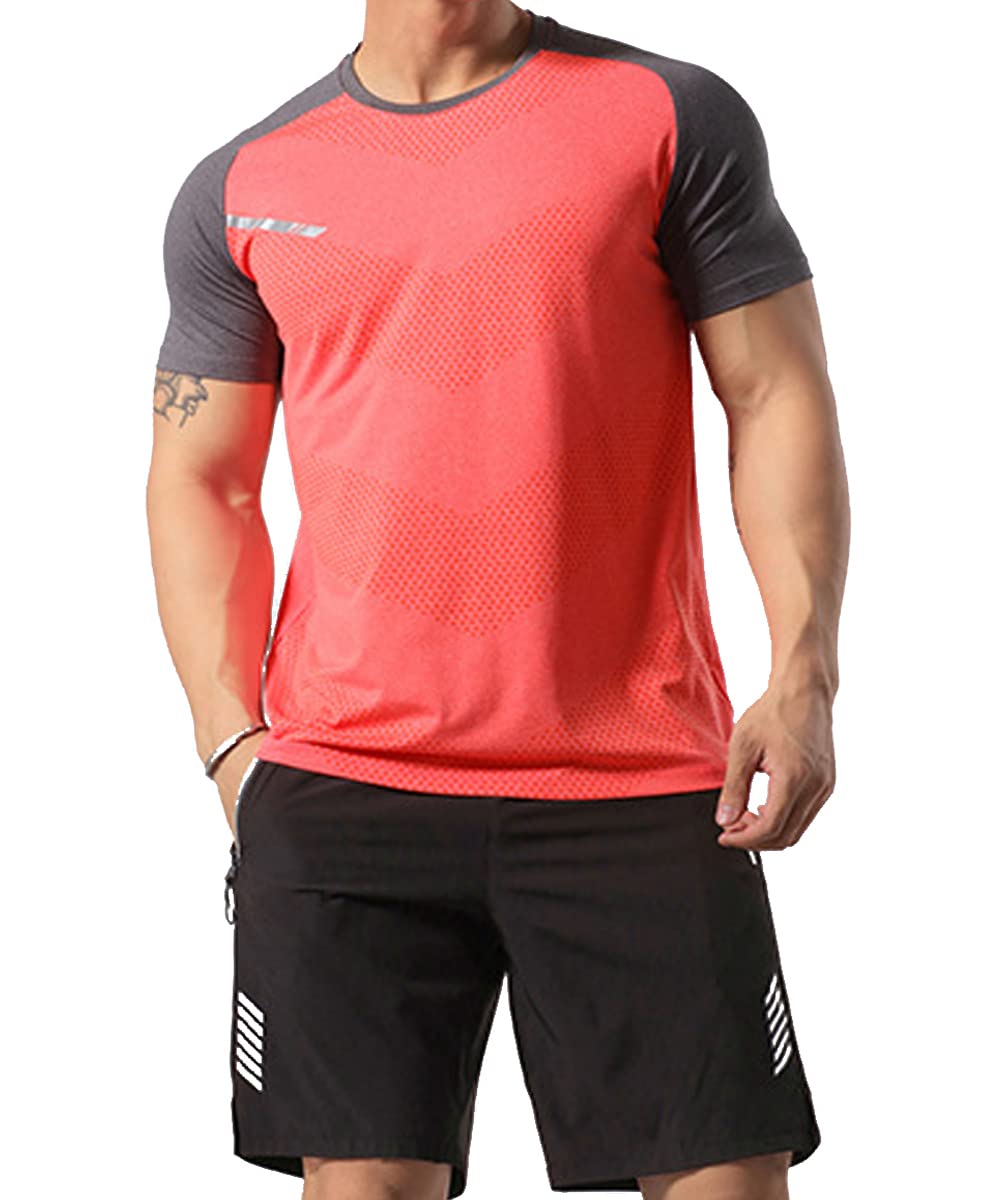 Gymape Men's Orange Athletic Workout Tank Tops Breathable Comfortable Muscle Running Shirts Training Quick Dry Gym Activewear 3XL