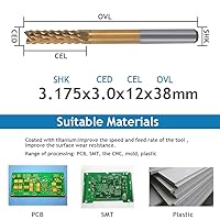 Vista 21 de Juego de molinos de extremo de capa de titanio, vástago de 1/8 "0.059-0.125 in Micro End Mill Grabado Bits CNC Router Bits para herramientas