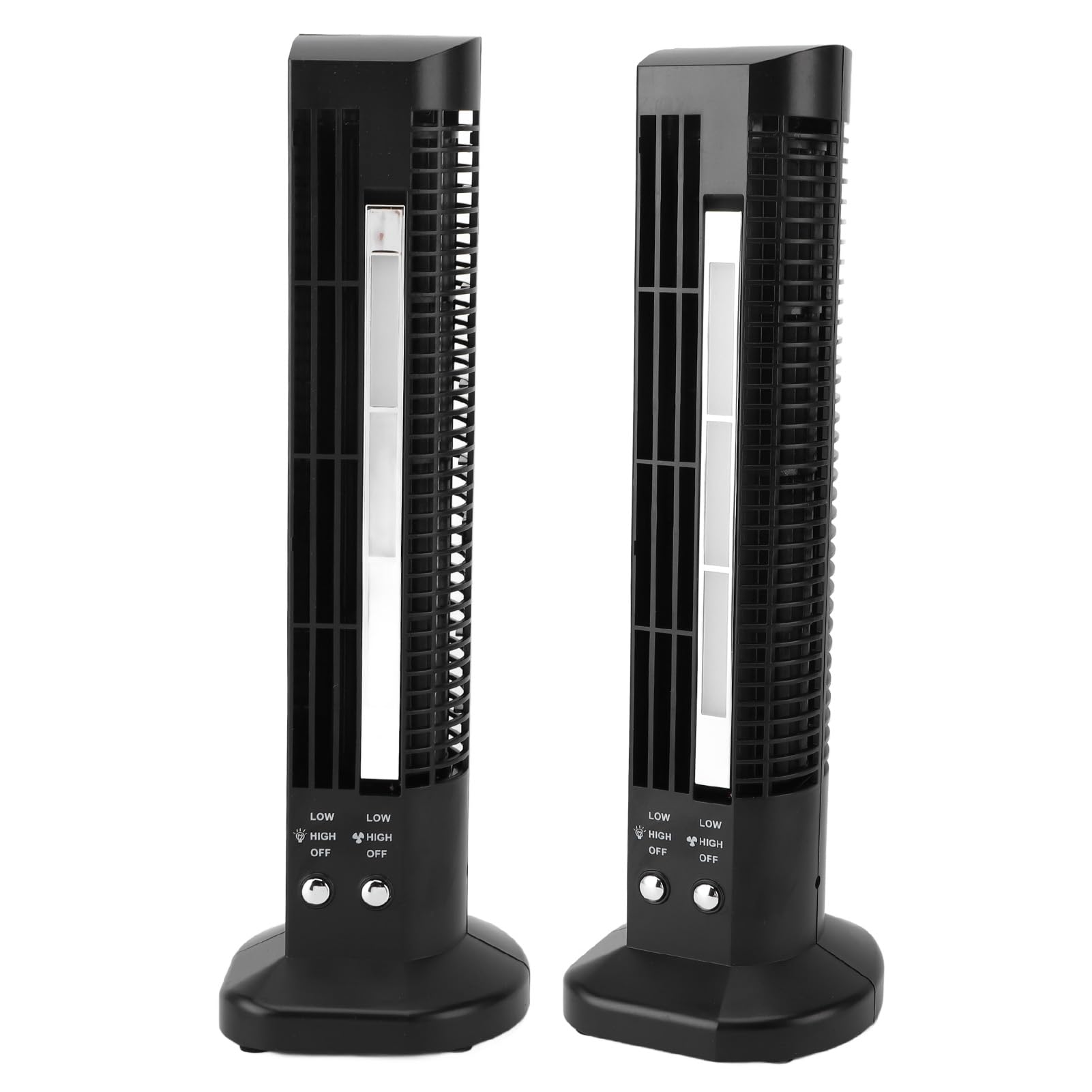 Irfora Ventilatore Senza Lama Mini Ventilatore a Torre Compatto con Luce per Uso Desktop Home Office Stile Moderno Alimentato Tramite USB (Nera)