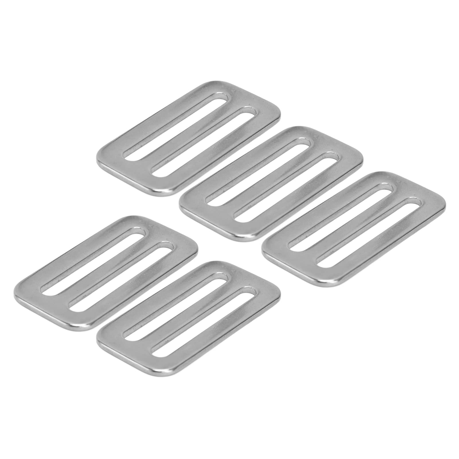 Fafeicy 5 Pezzi Fibbia Regolabile in Acciaio Inox per Fettuccia Vincolante Collari Cinghie Cinture Portafogli Connettori Accessori