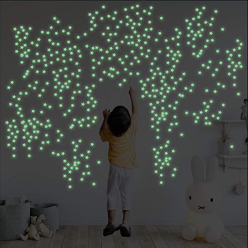 Miniatura 7 de DUOFIRE Estrellas que brillan en la oscuridad, estrellas de techo que brillan en la oscuridad, estrellas brillantes de 216 piezas, diseño 3D