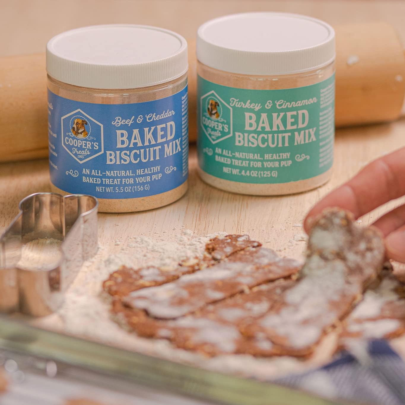 Cooper's Treats Baked Biscuit Starter Kit - Dog Biscuit Baking Mix - Easy Dog Cookie Baking Kits for DIY Pet Treats - Healthy, Delicious Homemade Dog Treat Mix