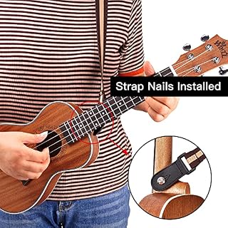 Winzz Ukulélé Adulte Concert, Ukulele Enfant 23 Pouces, Set Ukulele Débutant Avec Support et Capodastre (Acajou, Mat) - Les Beatles, Paul McCartney, John Lennon, RIngo Starr, George Harrison Winzz Ukulélé Adulte Concert, Ukulele Enfant 23 Pouces, Set Ukulele Débutant Avec Support et Capodastre (Acajou, Mat) – Image 4