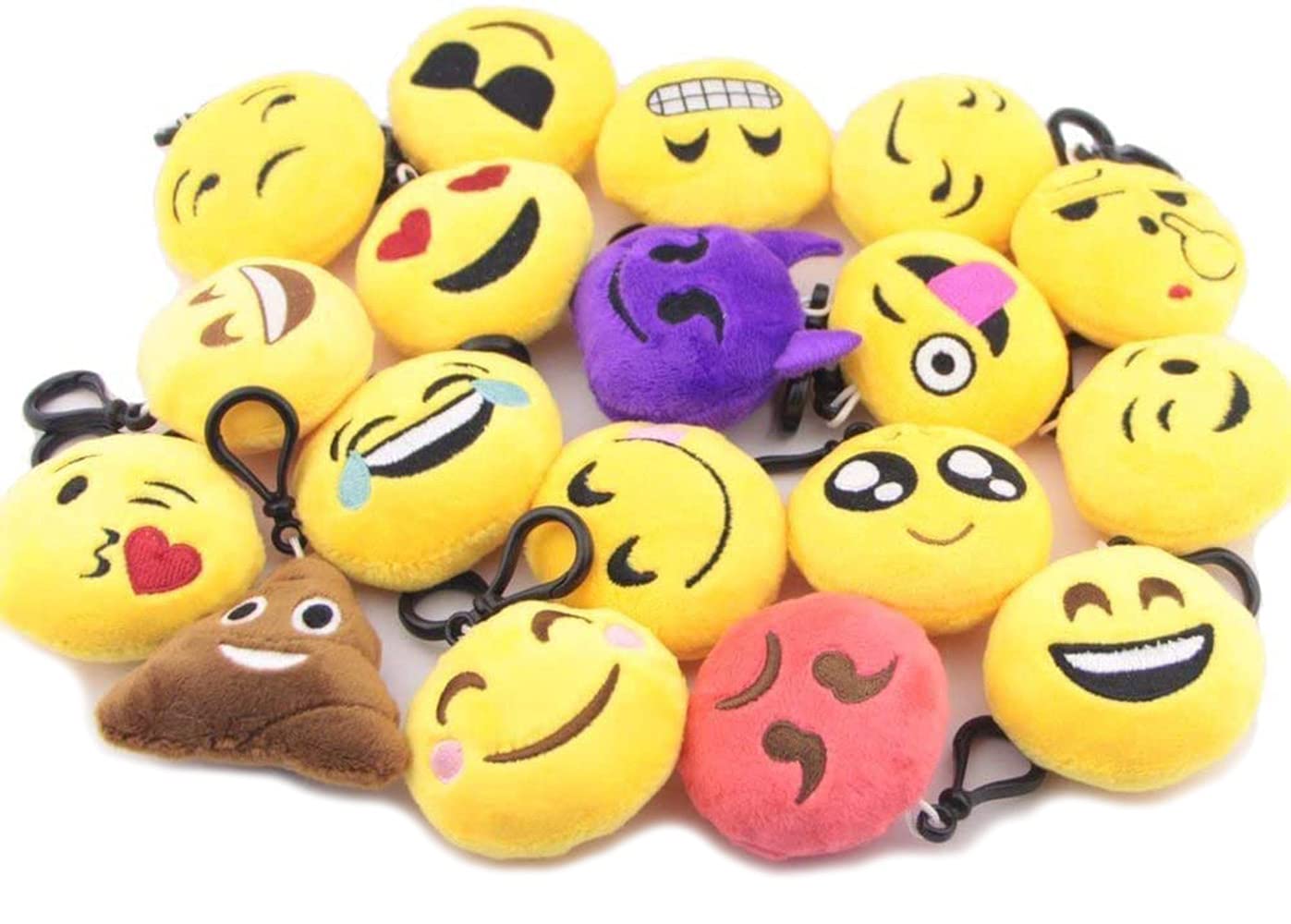 20 Cute Mini Emoji Emoji Plush Keyrings for Children's Decorations, Party Gift, Evening, Birthday, Easter