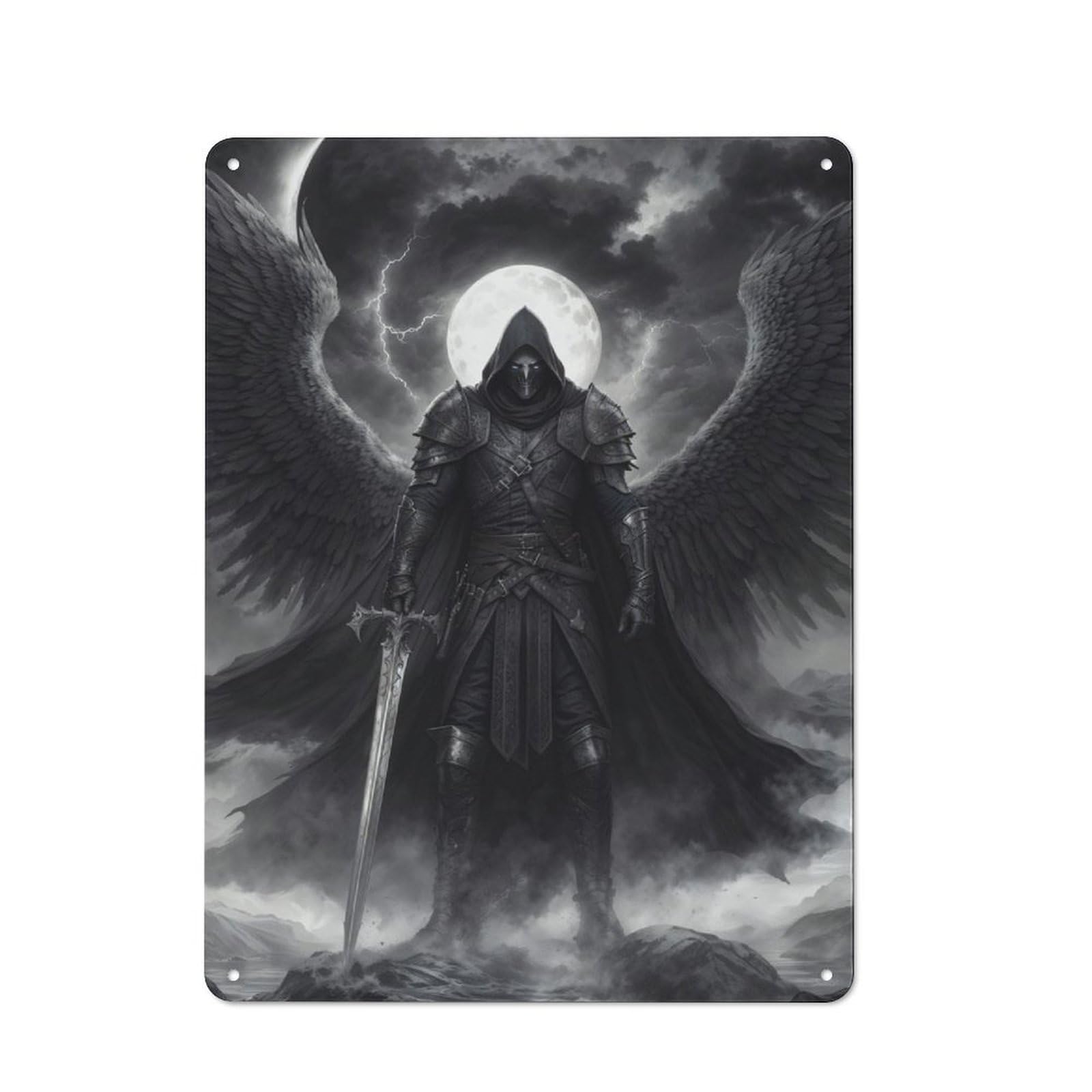 Junmoney Faceless Terror Shed Style Metal Wall Decor 40X30cm, Tin Sign For Conservatory, Home Bar Or Utility Room