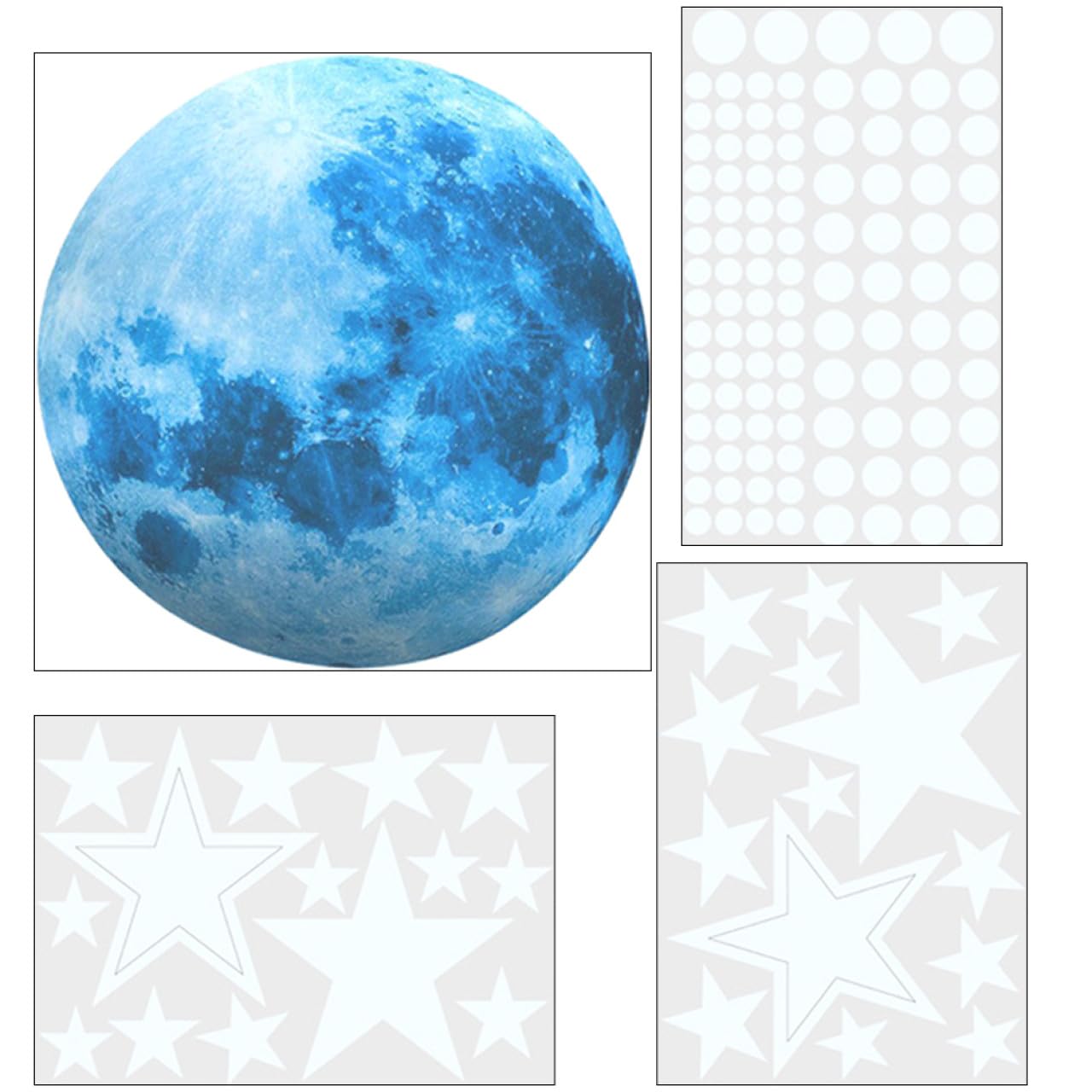 Cabilock 4 Set Stelle Luminose Autoadesivo Della Parete Di Notte Luminoso Della Decalcomania Camera Adesivo Wok Decorazione Della Parete Adesivo Camera Dei Bambini Decalcomanie Della