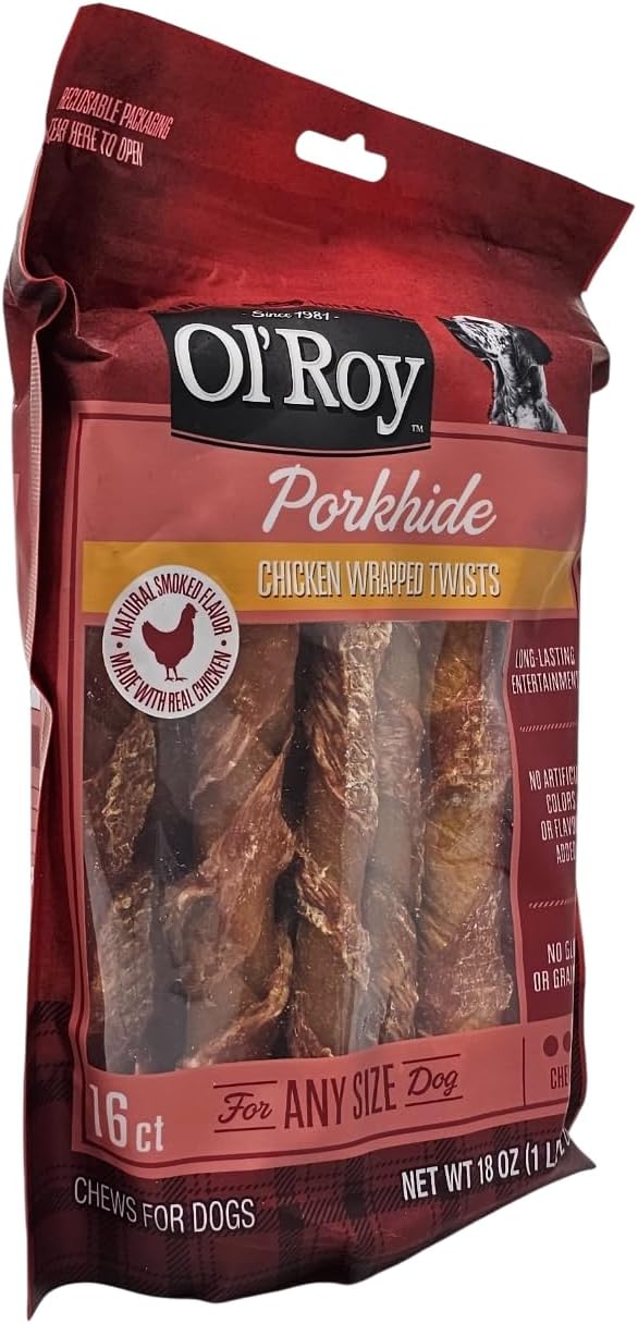 Ol' Roy Porkhide Chicken Wrapped Twists Dog Treats, 18 Ounces