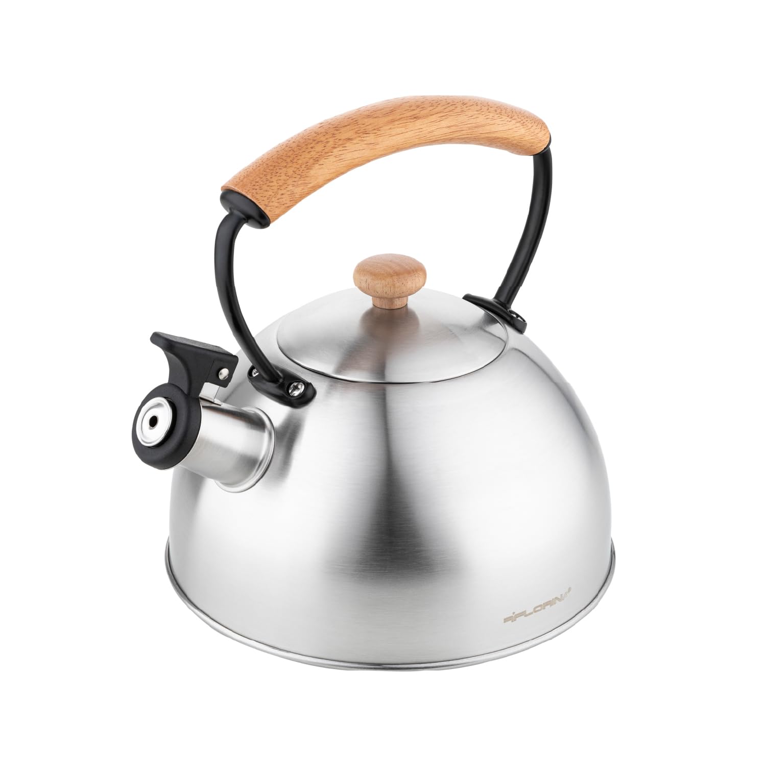 FLORINA Hervidor de Agua (2,5 l) I Tetera de Acero Inoxidable LUKE I Silbato con Mango de Bakelita I Silbido Automático I Tetera para Té y Café I Apta para Todo Tipo de Cocinas I Color: Negro — view 12