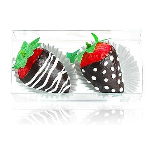 100Pack 4.5 x 2.2 x 2 Clear Chocolate Covered Strawberry