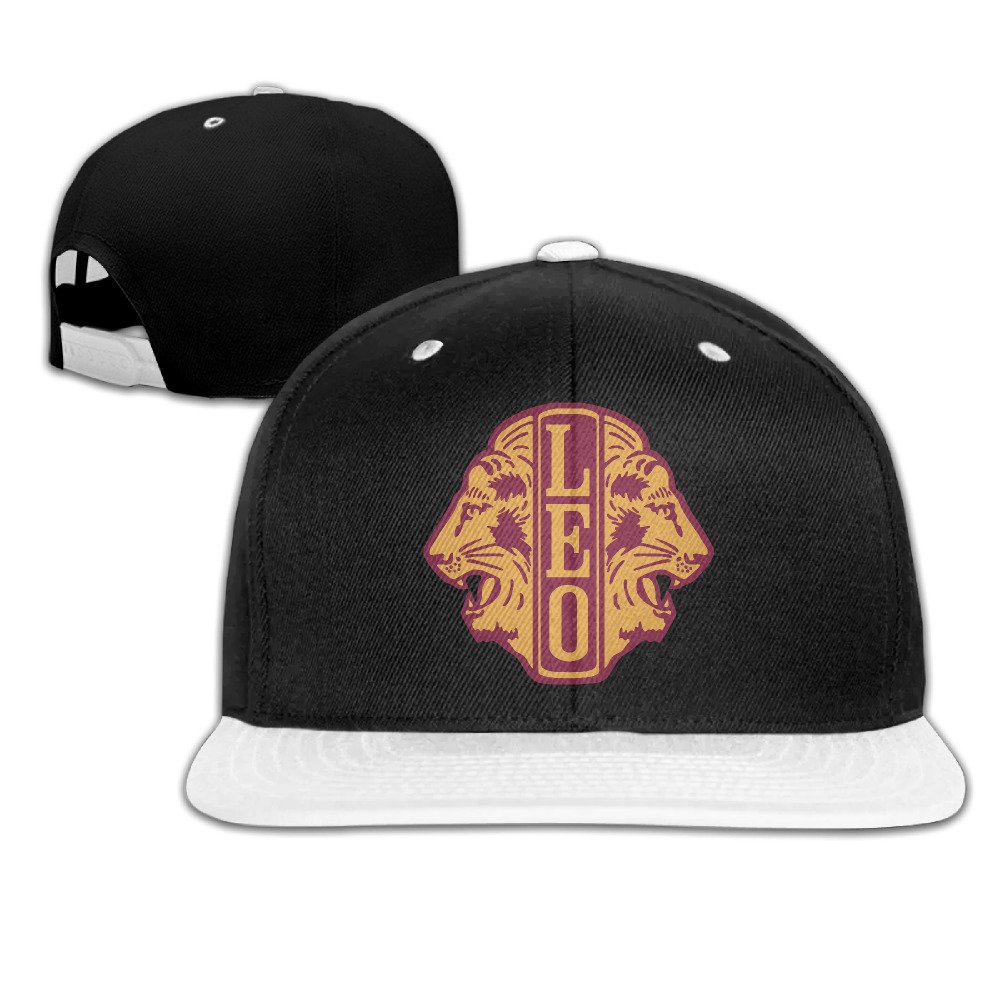 Constellation Leo Logo Plain Adjustable Hip-pop Cap White Unisex Apparel