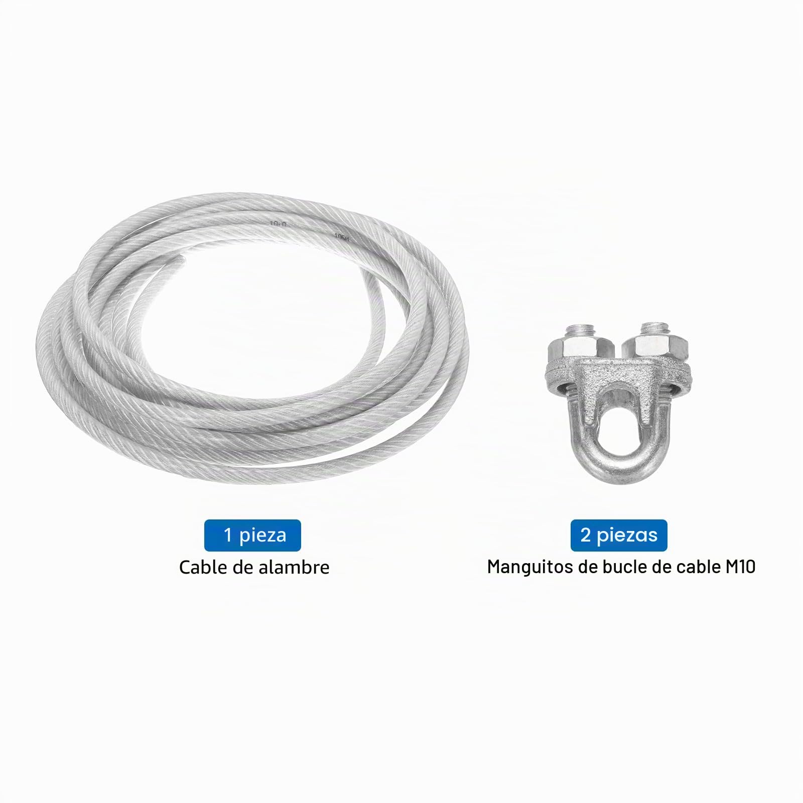 QUARKZMAN Cable de Acero Galvanizado Recubierto de Vinilo 6M / 20 Pies