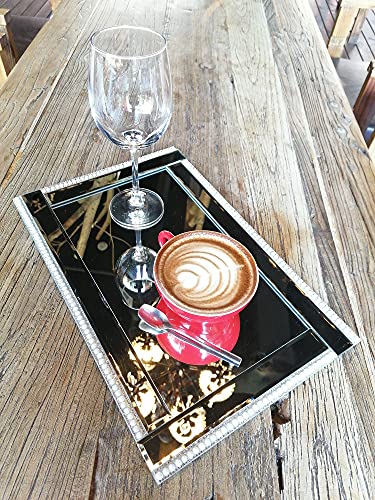 Laureat Marchier Decorative Tray Candle Tray Vanity Trays Perfume Tray For Dresser, Silver Glass Mirror Trays Coffee Table Décor Tray #TOP3