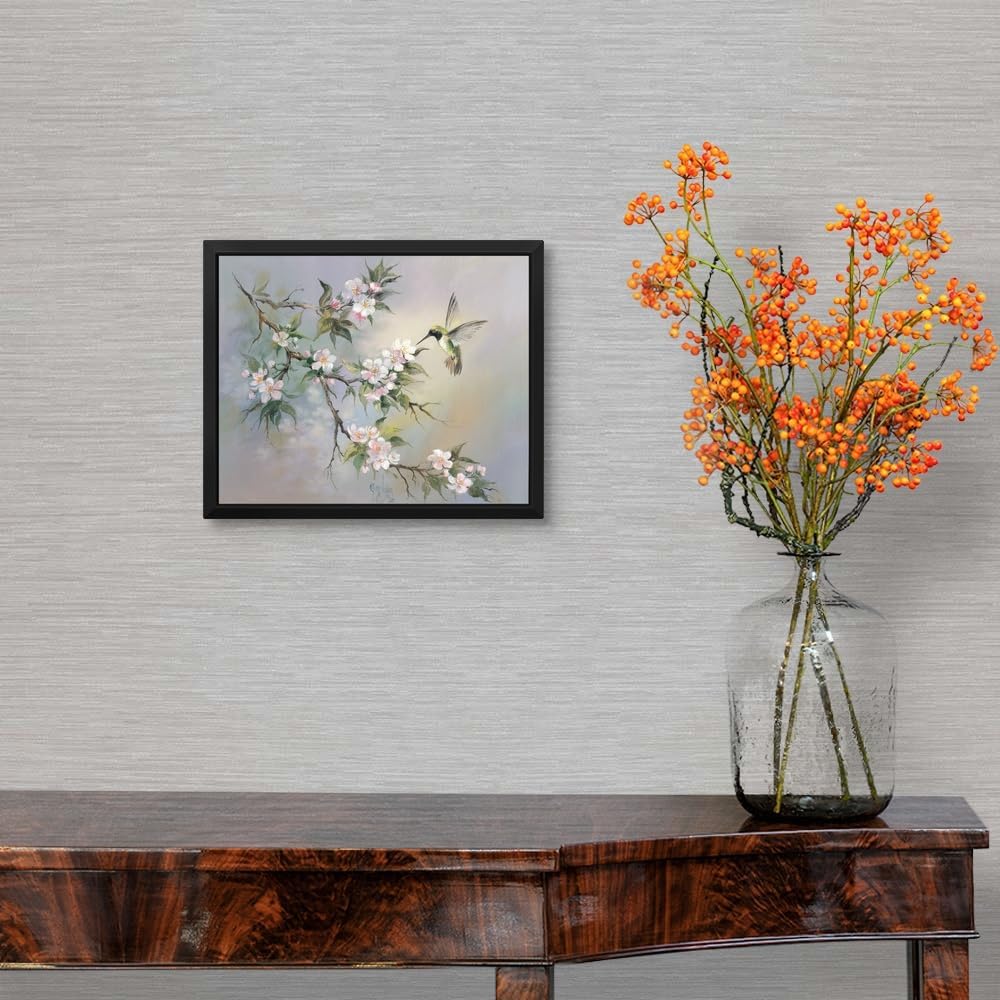 CANVAS ON DEMAND Hummingbird Canvas Wall Art Print by Mimi Jobe, Traditional, Home Decor, Wildlife, Bird Artwork,10" x8in
