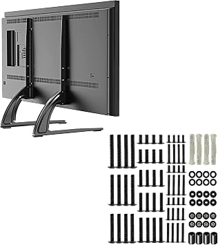 ELIVED Table Top TV Stand for Most 27-55 inch TVs Height Adjustable Holds 88lbs VESA up to 800x400mm, Plus TV Mounting Hardware Kit M4 M5 M6 M8 Screws, Washers, Spacers
