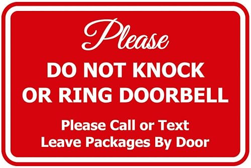 Signs ByLITA Classic Framed Please Do Not Knock Or Ring Doorbell Wall or Door Sign - Easy Installation  Mail Delivery Instruction  Do Not Disturb