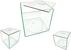 Aquário Quadrado para Peixes Betta, 20x20x20 cm, 6,8 Litros, Vidro