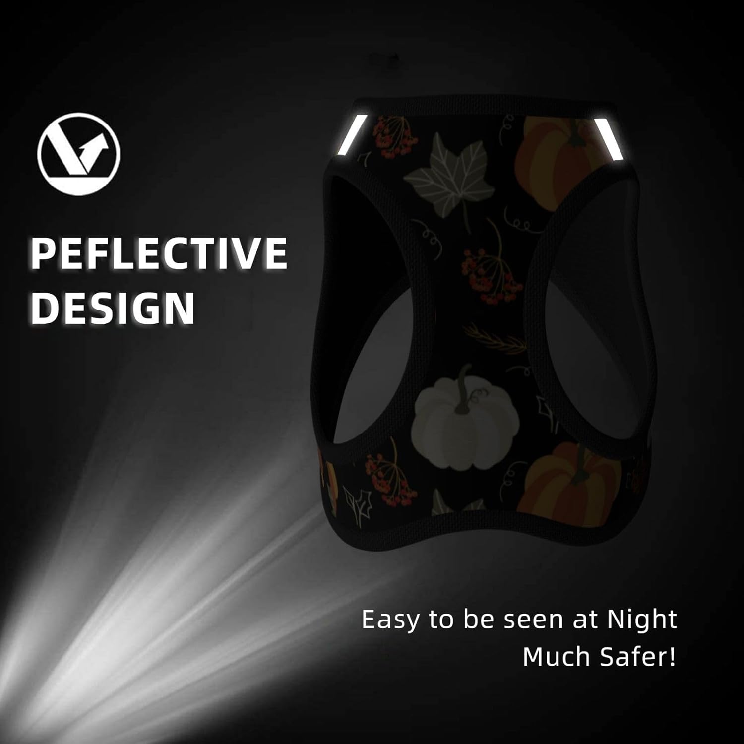 Lightweight Small Dog Harness, Pumpkin Leaf Pumpkin Dog Harness 6