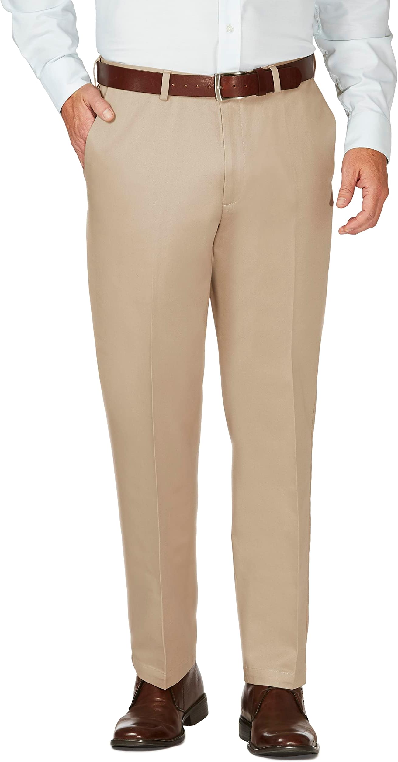 Men's Work To Weekend No Iron Flat Front Pant Reg. And Big & Tall Sizes, Brown, One size