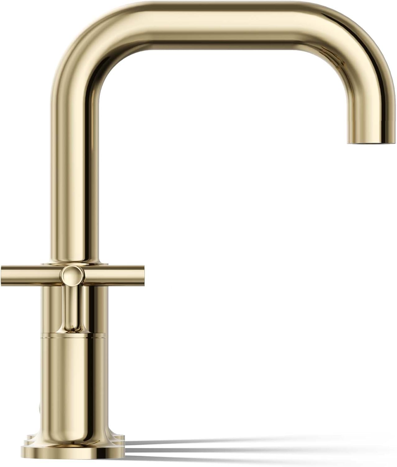 KOHLER K-T14428-3-AF Purist Deck-Mount High-Flow Bath Faucet Trim with Cross Handles, Valve Not Included, Vibrant French Gold