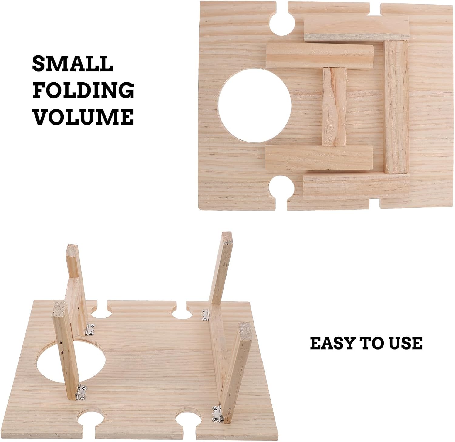 OSALADI Portable Folding Picnic Wine Table with Wooden Square Top 30x24 Inch for Outdoor Beach Camping Garden Party Use