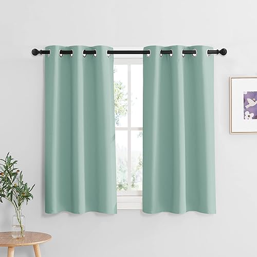 Miniatura 212 de RYB HOME Juego de 2 paneles de cortinas opacas grises de 63 pulgadas de largo, cortinas sólidas resistentes para oscurecer la habitación