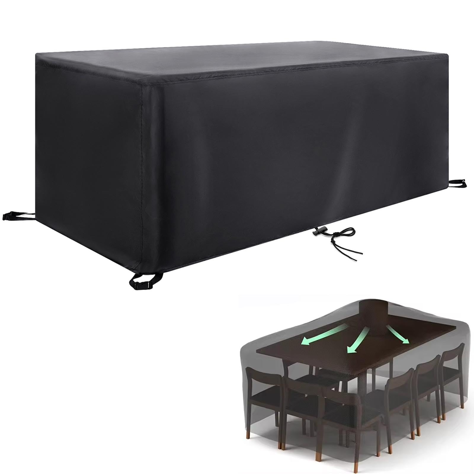 HYFBH Garden Furniture Covers, Outdoor Furniture Covers Waterproof, Oxford Fabric Patio Furniture Covers Windproof, Cover for Outdoor Table Chair Sofa, Anti-UV 100x50x90cm Rectangular Gardens Cover — image 1