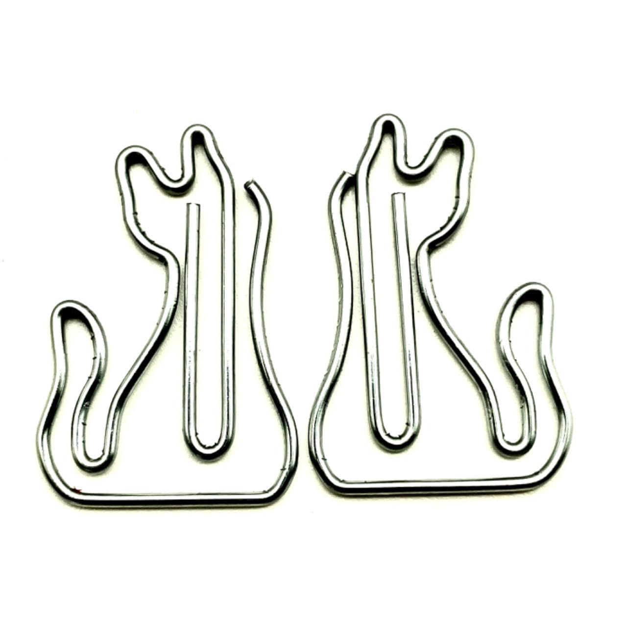 Lmlliang20PC Cat Paper Clip Bookmark, Cute and Fun Metal Paper Clip, Animal Paper Clip, Cat Paper Clip Office Desk School Accessories Bookmark(Silver)