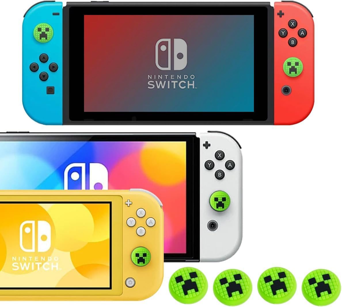 Thumb Grips Caps for Nintendo Switch 1/ OLED/Lite, 4 Pcs Silicone Thumb Grip Caps for Nintendo Switch Joystick Cover Cute Accessories Joy con Thumb Grips - Green - Image 7