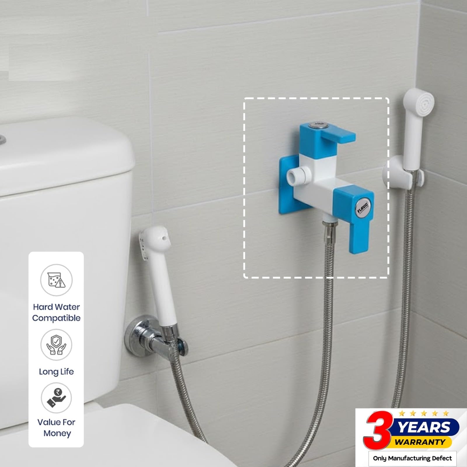 Flavio 2 IN 1 Angle Cock | Angle Valve | angle cocke for bathroom