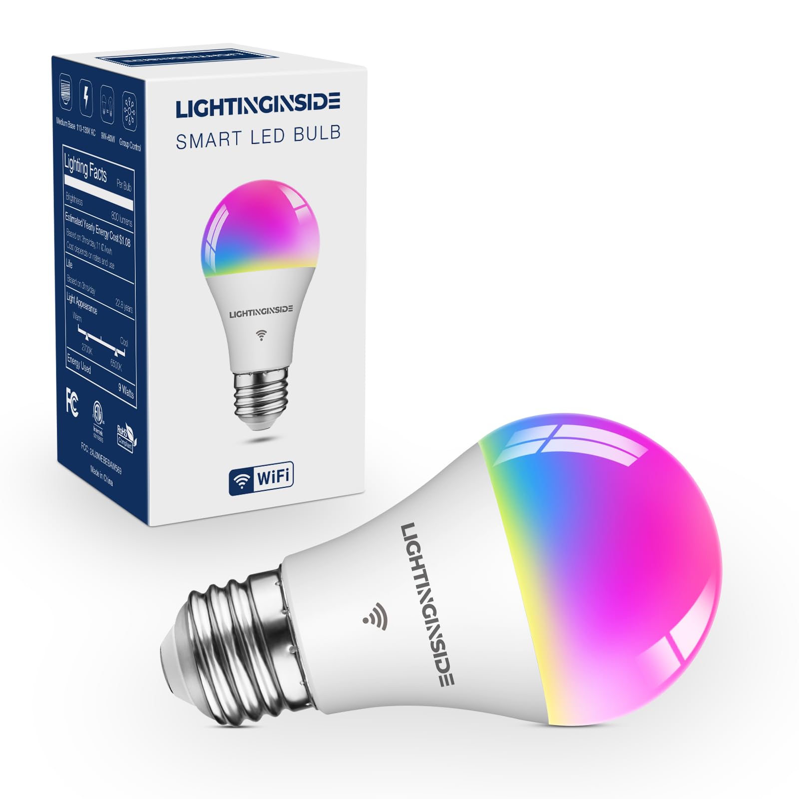 Lightinginside Smart Bulbs Compatible with Alexa/Google Home/SmartLife, 1PC